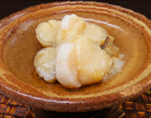 帆立の陶板焼き